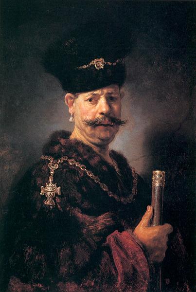 REMBRANDT Harmenszoon van Rijn Polish nobleman. oil painting picture